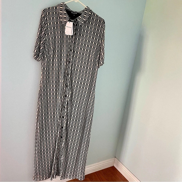 Whistles Link Check Mesh Shirt Dress Black/Multi NWT size 16 - Picture 3 of 15